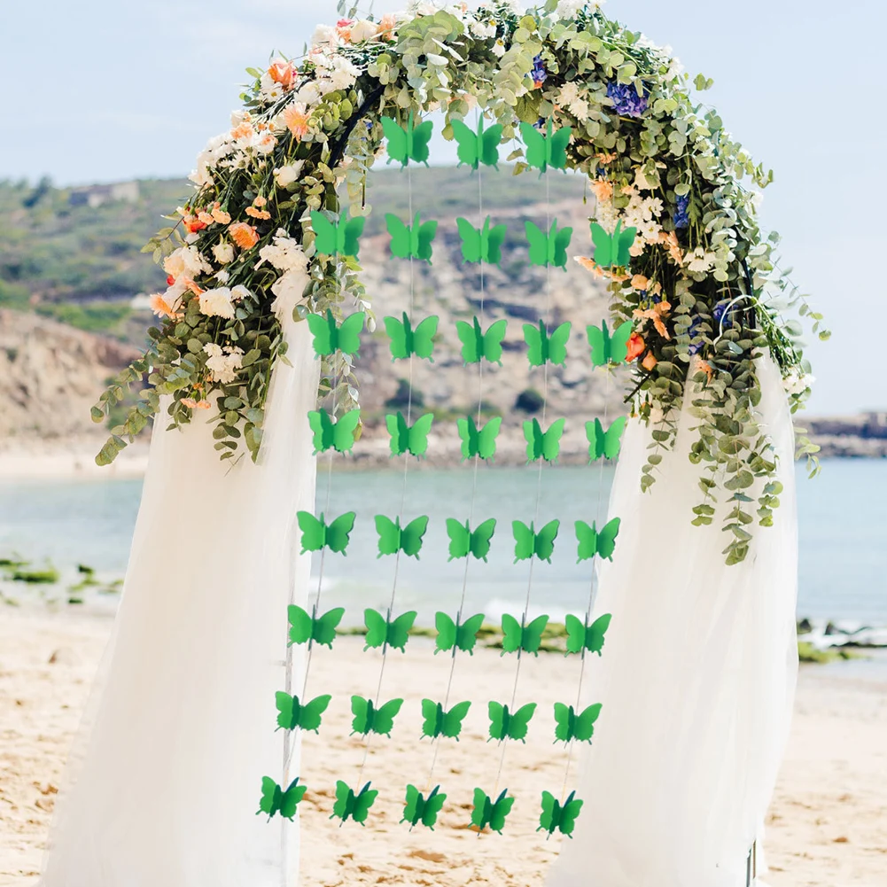 

3D Paper Butterfly Garland Buntings Wedding Party Birthday Festival DIY Banner Hanging Decoration 1 Bag 30Pcs Paper Butterfly