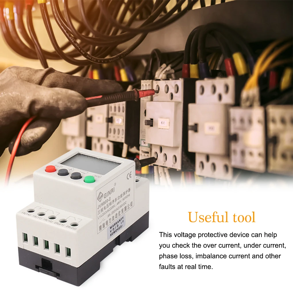 

Under Over Voltage Adjustable Protector Digital Display Imbalance Current Voltmeter Protection Relay Protective Device