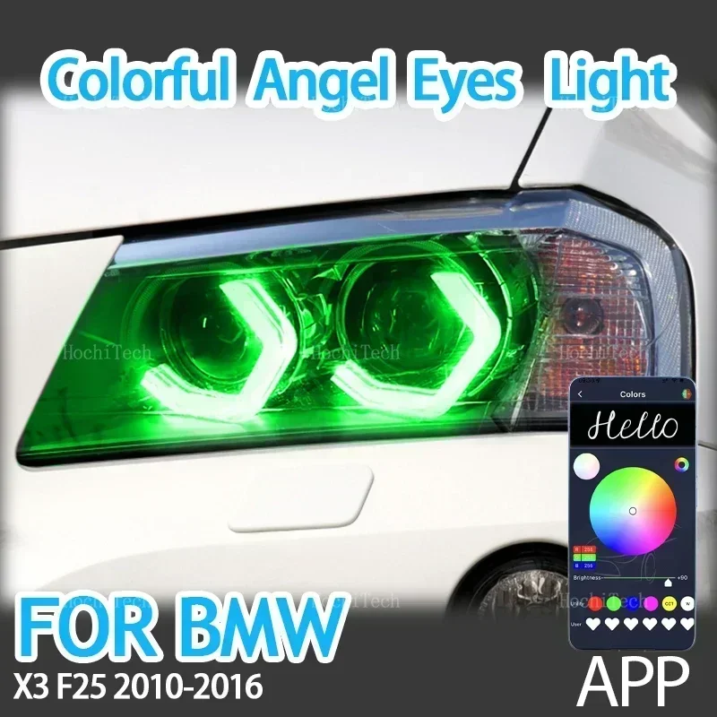 M4 Style RGB Colorful Light Ring App Control DRL LED Angel Eyes Kit для BMW X3 F25 2010-2016 XDrive25i 30i 18d XDrive20d 30d 35d