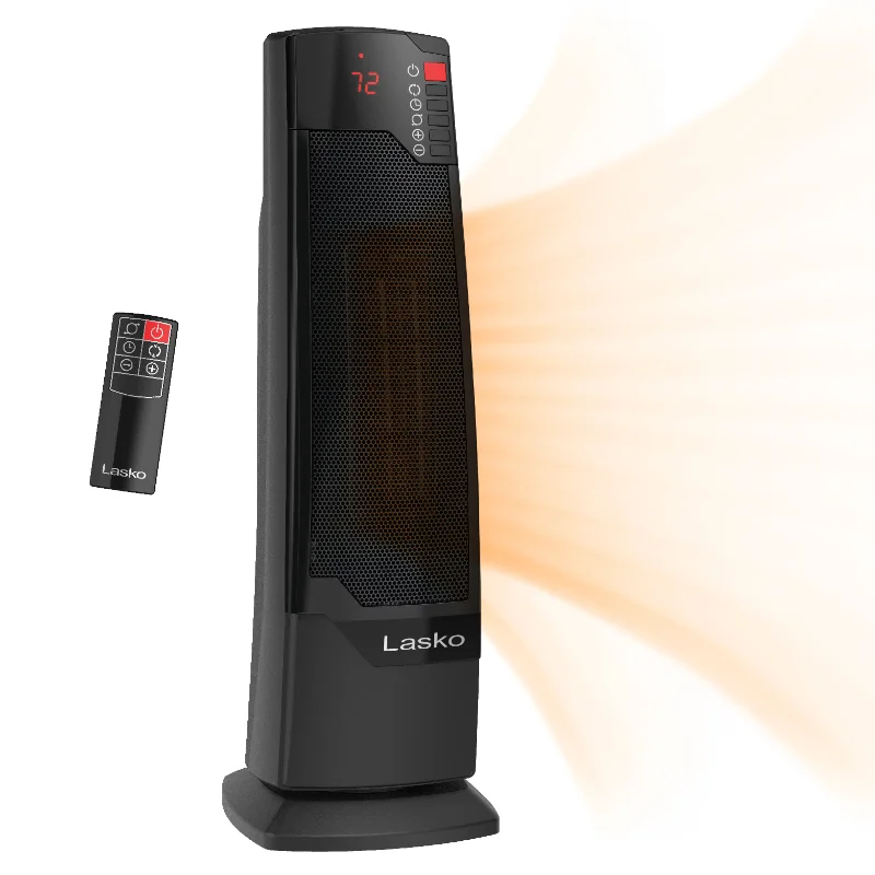 1500W Electric Oscillating Ceramic Tower Space Heater with Remote, CT22835, Black