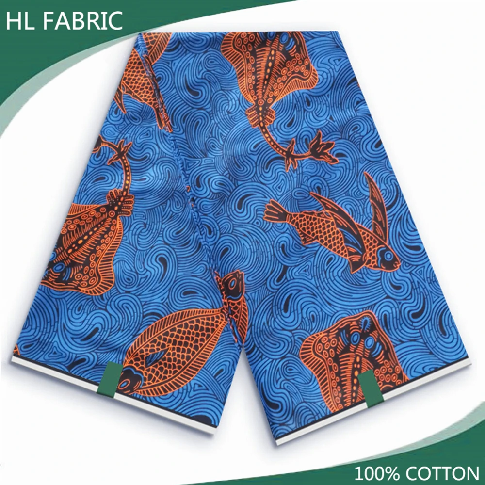 

African Wax Fabric 100% Cotton Veritable Wax Nigerian Ankara Block Prints Batik Fabric Dutch Pagne 6yards 2023 For Sewing VL-147