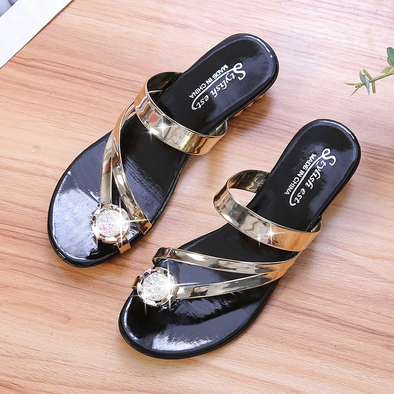 

Flip Flops Womens Summer Home Slippers Wedges Sandals New In Luxury Designer Rhinestone Fashion Cheap Products and Free Shipping