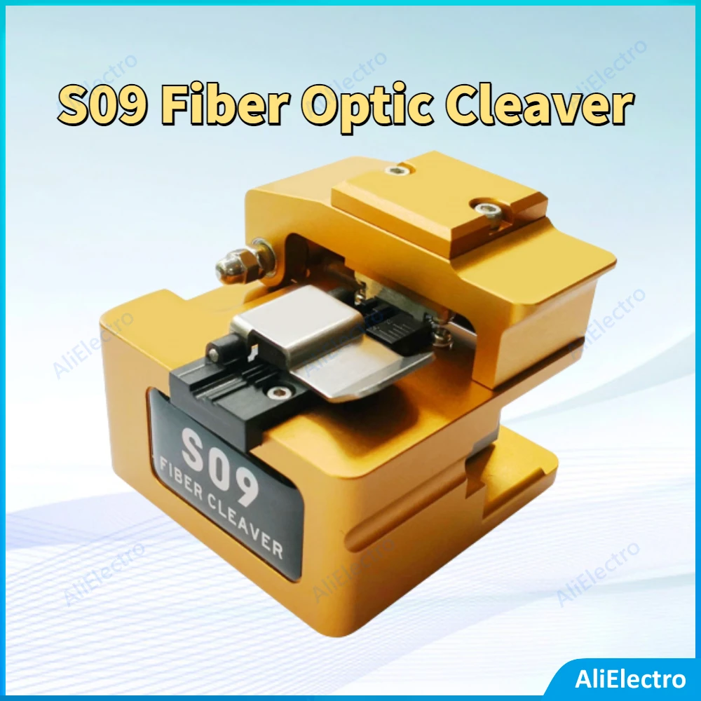 

S09 Fiber Optic Cleaver Fire AI-9 AI-8C Optical Fiber Fusion Splicer Cutting Knife Fiber Cutter with Dust Bin free ship