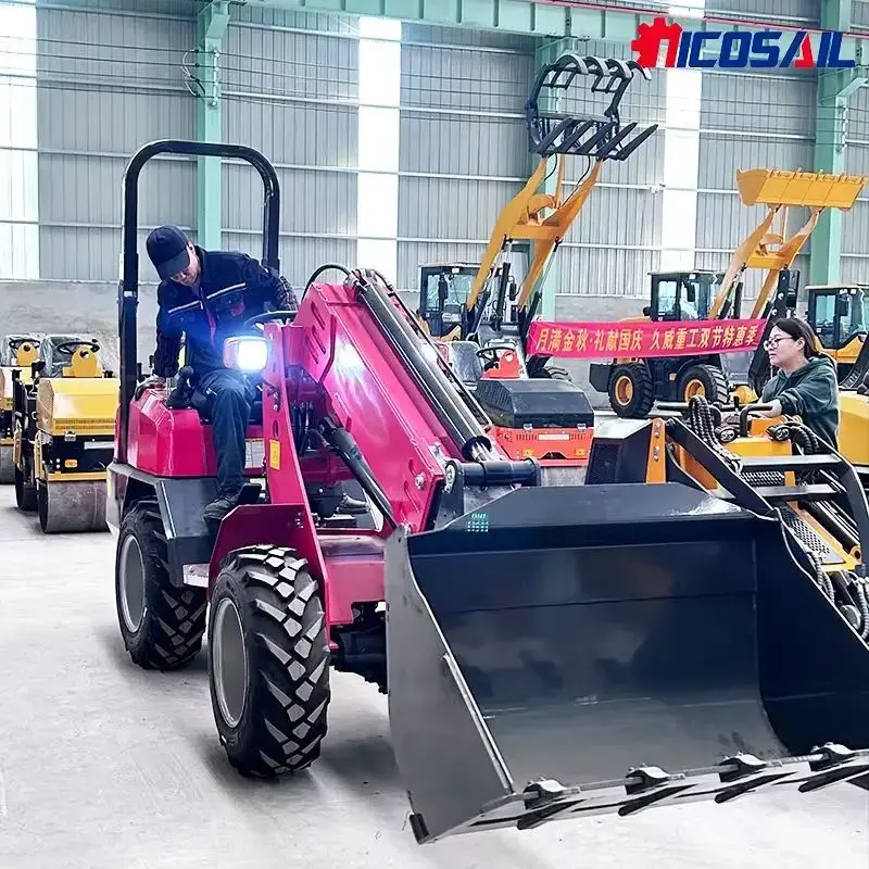 Фото Бесплатная доставка EPA CE 2,5 тонны 4WD Boom мини-колесный погрузчик компактный маленький телескопический колесный дизельный фронтальный погрузчик цена на продажу №4