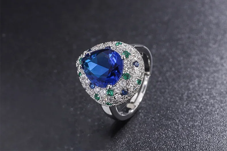 SrJewelry Европейский и американский стиль имитация танзанийского сапфира в форме