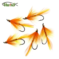 vtwins metal bead chain eyes salmon steelhead flies bass pike fly rooster saddle hackle wet flies for trout fishing lures baits
