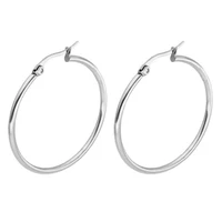 1 pair big hoop earrings stylish safe colorfast stainless steel hoop earrings for date lady earrings hoop earrings
