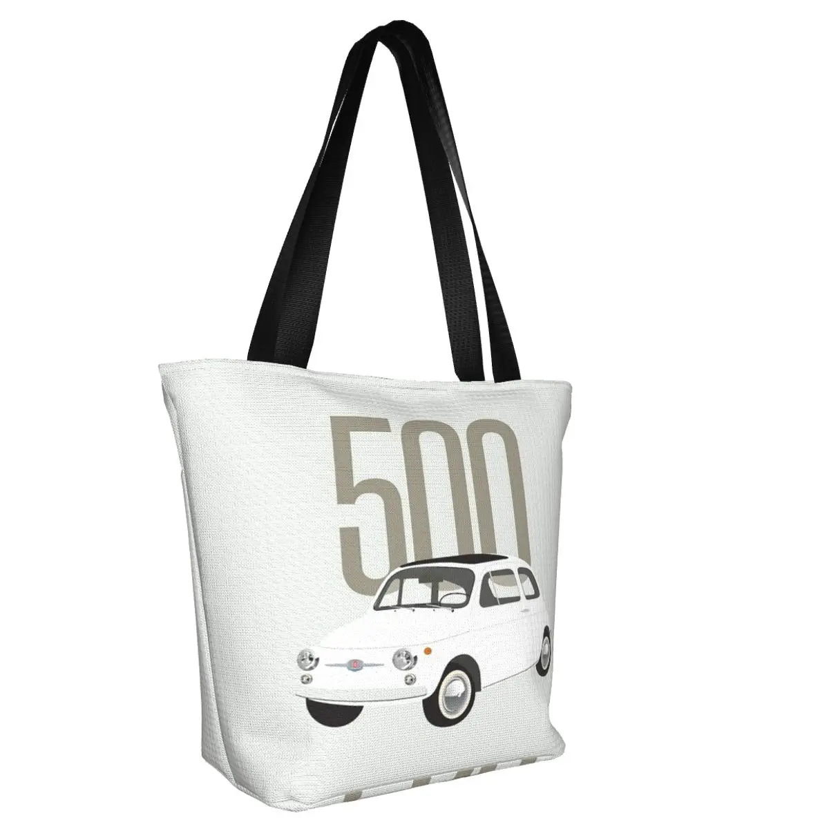 Удивительная Повседневная Сумка-тоут Fiat 500 для покупок вместительная сумка с