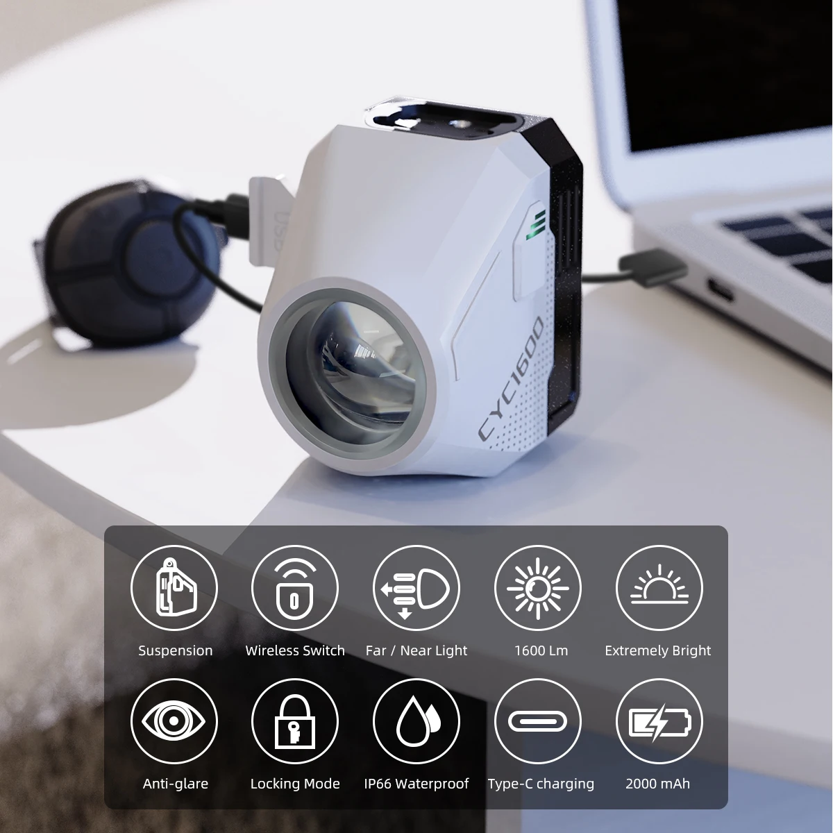 CYCLAMI CYC 1600 Велофара алюминиевая