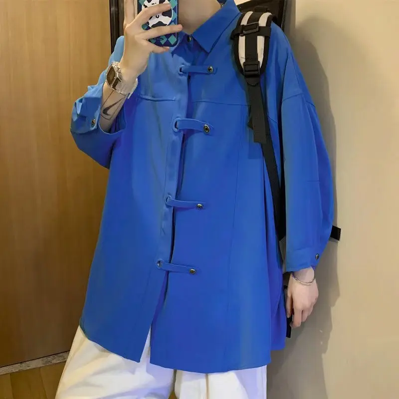 Summer Men Shirts Korean Fashion White Half Sleeve Shirts 2022 Mens Harajuku Black Oversized Shirt Male Button Up Shirts Blouses