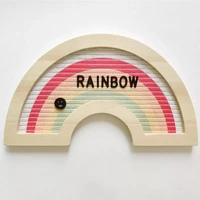 handmade rainbow felt letter board wood frame with changeable letters sign symbols numbers message boards farmhouse wall decor