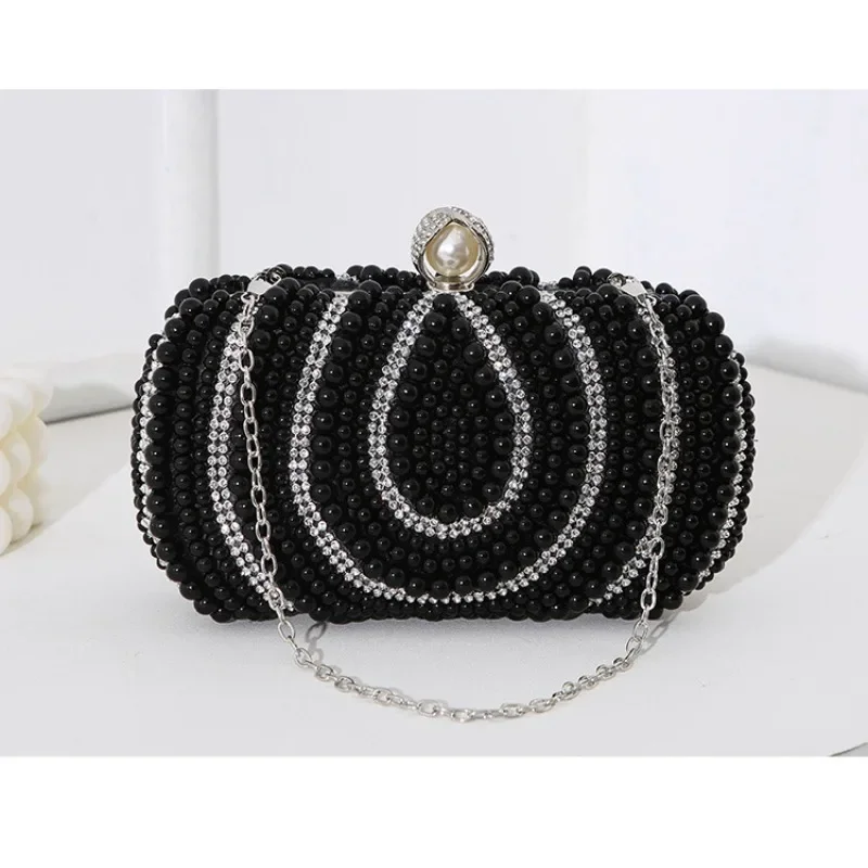 Новая женская сумка в стиле ретро с жемчугом и ужин ручной работы вышитая бисером