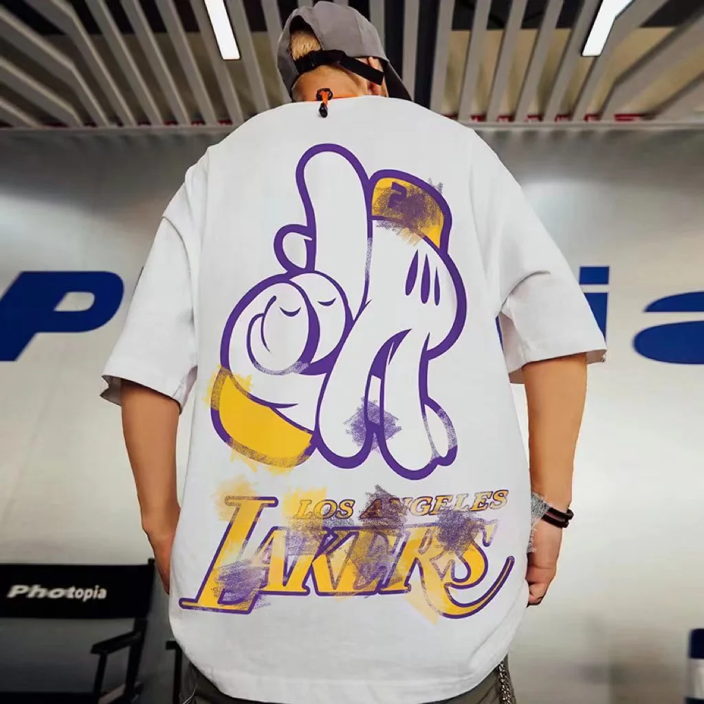 

Summer short sleeve men's fat plus size T-shirt loose five sleeve