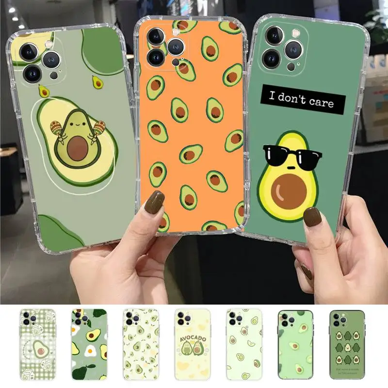 

Cute Cartoon Fruit Avocado Phone Case for iPhone 11 12 13 mini pro XS MAX 8 7 6 6S Plus X 5S SE 2020 XR case