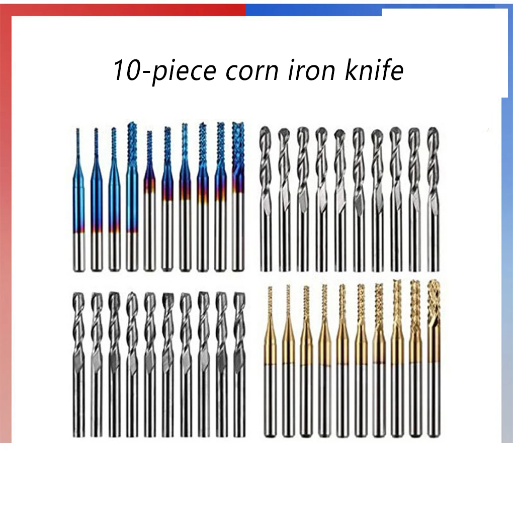 

Концевые фрезы, профессиональные бытовые промышленные инструменты для металлообработки, гравировального станка, запасные части, тип 2, 10 шт.