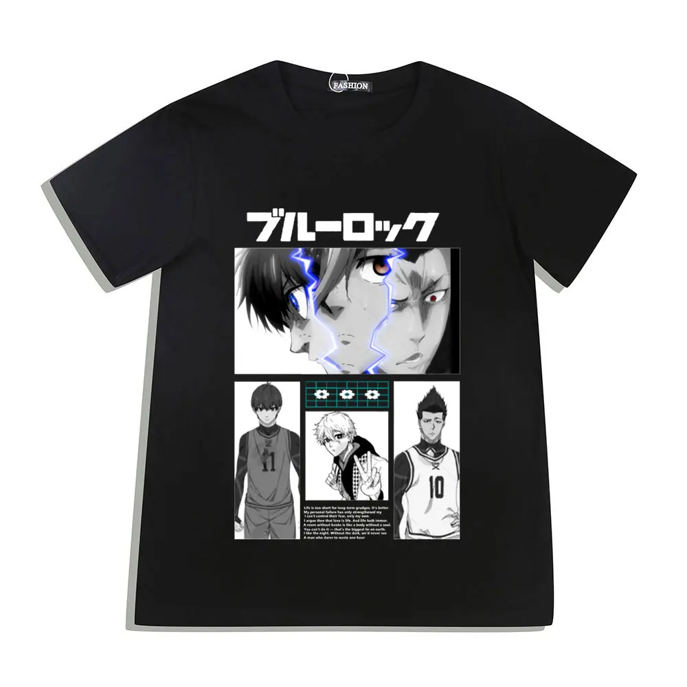 

Anime Blue Lock Isagi Yoichi T-shirts Funny Football Manga Print Punk T-shirt Summer Fashion Oversized T Shirt Casual Streetwear
