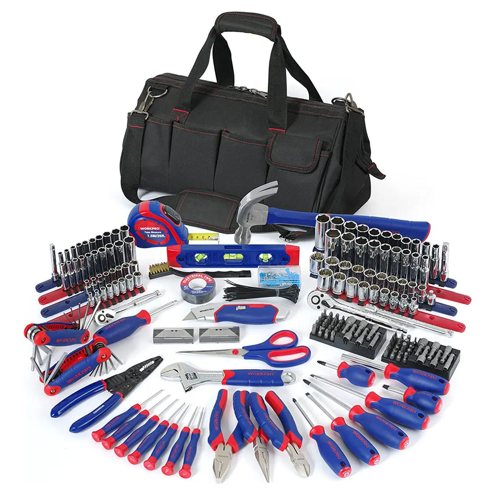 

New Low price W009037A 322-Piece Home Repair Hand Tool Kit Basic Household Tool Set with Carrying Bag Wall Plate
