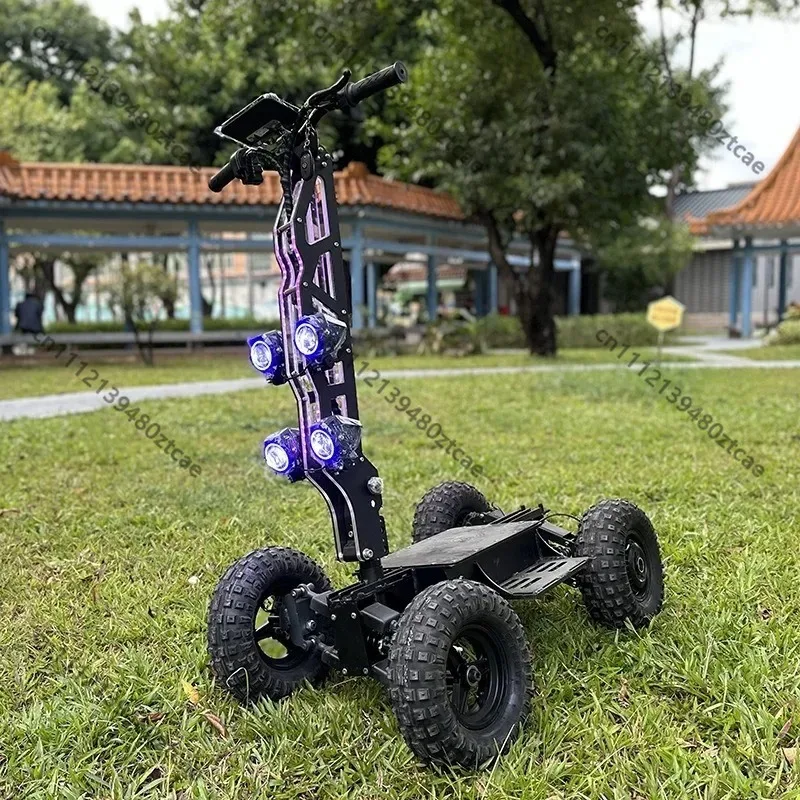 Электрический самокат высокоскоростной, с двойным приводом, 4WD, внедорожный, для патрулирования на улице, складной, портативный, для взрослых, для путешествий (art.: 3920da46ab3ba) - 3920da46ab3ba