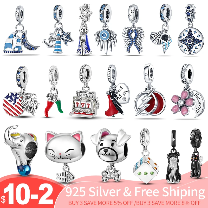 

plata charms of ley original Fits Pandach Charm Bead Bracelet For Women Pet Styling Pendant Bead Safety Chain Jewelry 2022 New