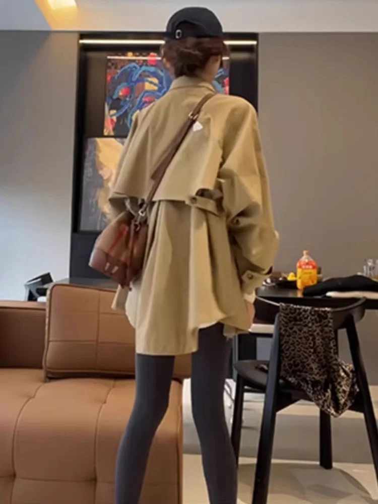 Маленький плащ цвета хаки верхняя одежда элегантный High Sense весна 2024 новинка
