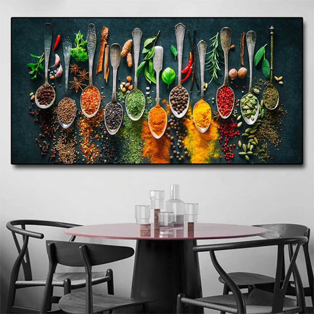 

5D DIY Diamond Embroidery Modern art,Spice spoon Full Kits Needlework Diamond Painting puzzle kitchen restaurant decor X479