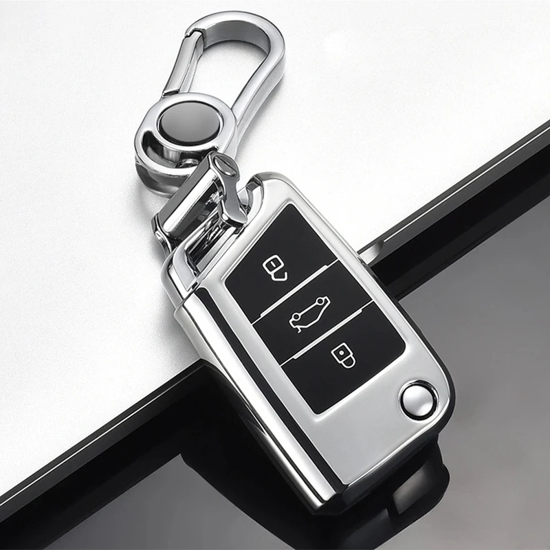 

TPU Car Key Case Cover For Volkswagen VW Golf 7 Tiguan MK7 Seat Lbiza Leon FR 2 Altea Aztec For Skoda Octavia Protection Covers