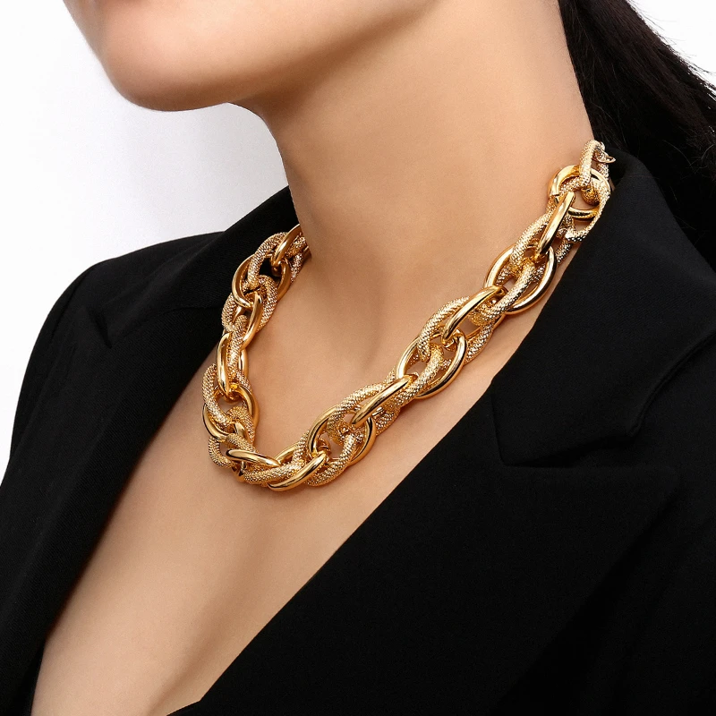 

New Hip Hop Fashion Chain Necklace Personality Fashion Ladies Bracelet Jewelry