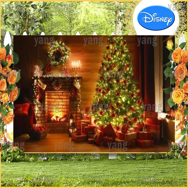 Custom Beautiful Cartoon Luminous Tree Bedroom Red Happy New Year Decoration Party Backdrop Merry Christmas Background Gifts