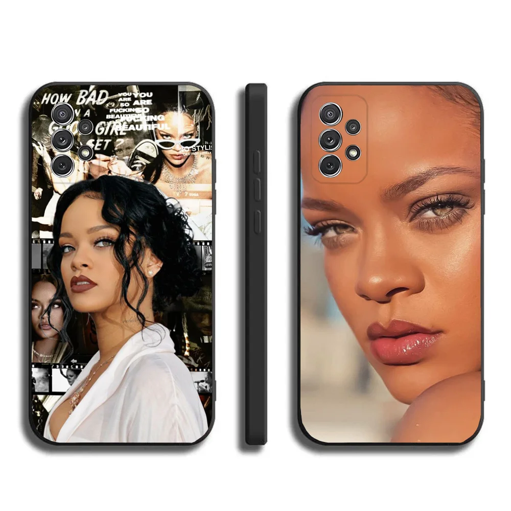 R-Rihanna singer Phone Case For Samsung Galaxy A20 A21s A22 A31 A32 A52 A53 A72 73 A80 A91Soft Black Cover