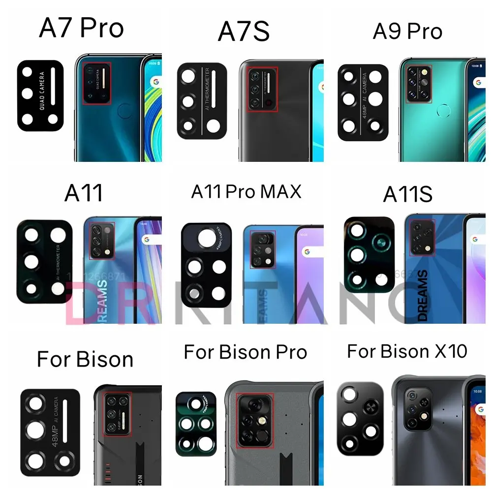 Стеклянный объектив задней камеры для UMIDIGI A7 Pro A7S A9 A11 MAX A11S BISON GT2 5G X X10 F2 S5 Замена +
