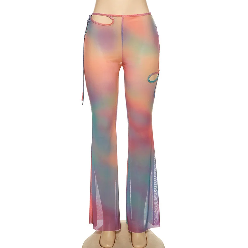 Женский пляжный костюм из топа и брюк повседневный богемный комплект 2 предметов