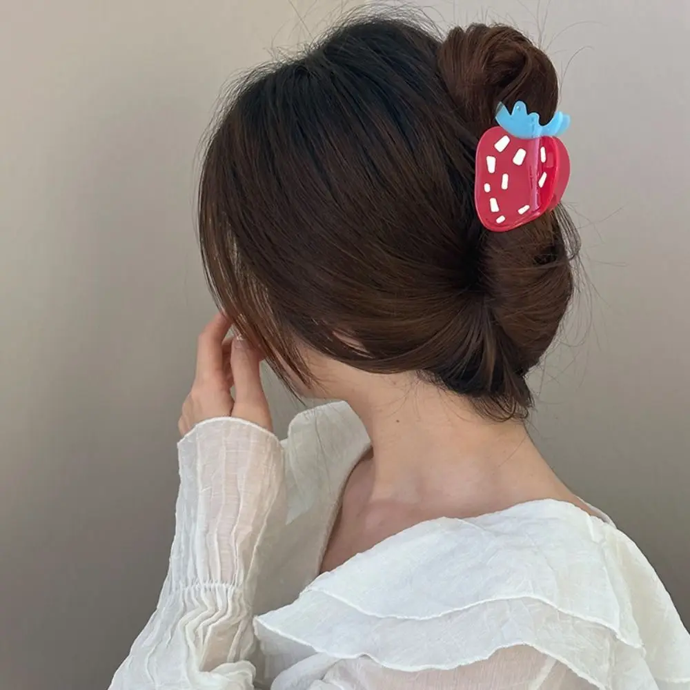 Милая заколка для волос со стразами и клубникой коготь в виде тыквы акулы