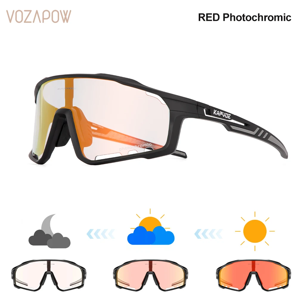 

Red Photochromic Polarized Cycling Glasses MTB Riding Skating Sunglasses UV400 Fishing Goggles Man Woman Bike Bicycle Eyewear