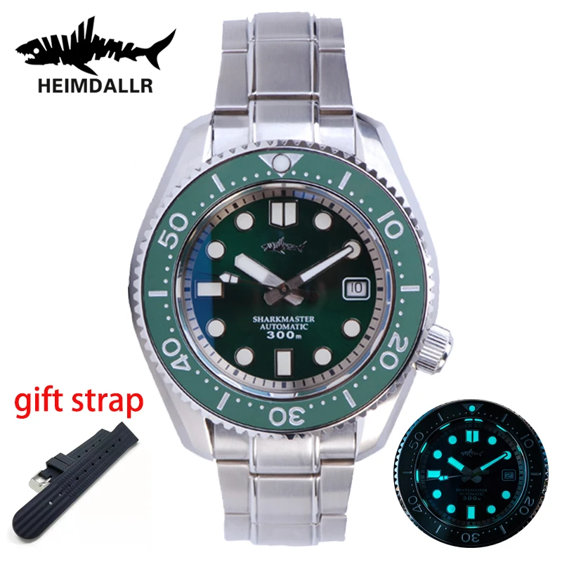 

Heimdallr Men's Diver Watch SBDX MM300 300M Waterproof Sapphire Crystal Glass C3 Luminous Green Dial NH35 Automatic Movement