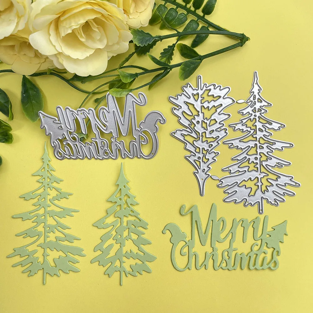 

Рождественские высечки Металлические счастливые рождественские слова высечки для DIY Скрапбукинг Бумага Фотоальбом Рождественская елка трафареты
