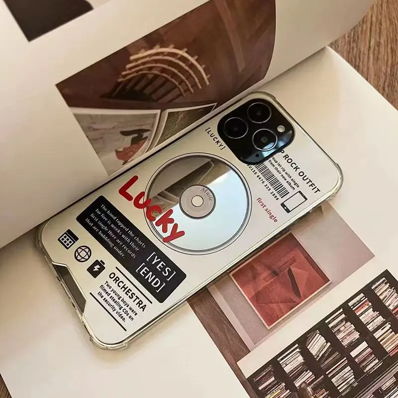 

Applicable to iPhone14promax mobile phone case mirror 13promax all-inclusive soft shell 12promax popular 11 fall-proof cd style