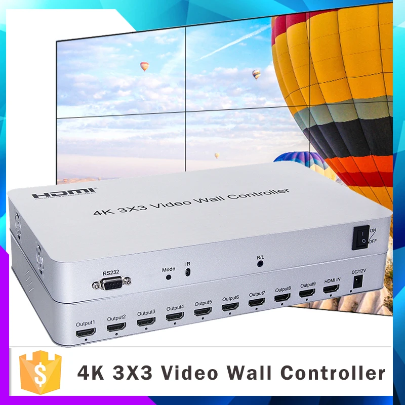 

4K 3x3 Intelligent Voice Video Wall Controller with AI Audio 2x2 1x3 1x4 2x3 2x4 5x1 4x1 Multi Screen Splicing TV Wall Processor