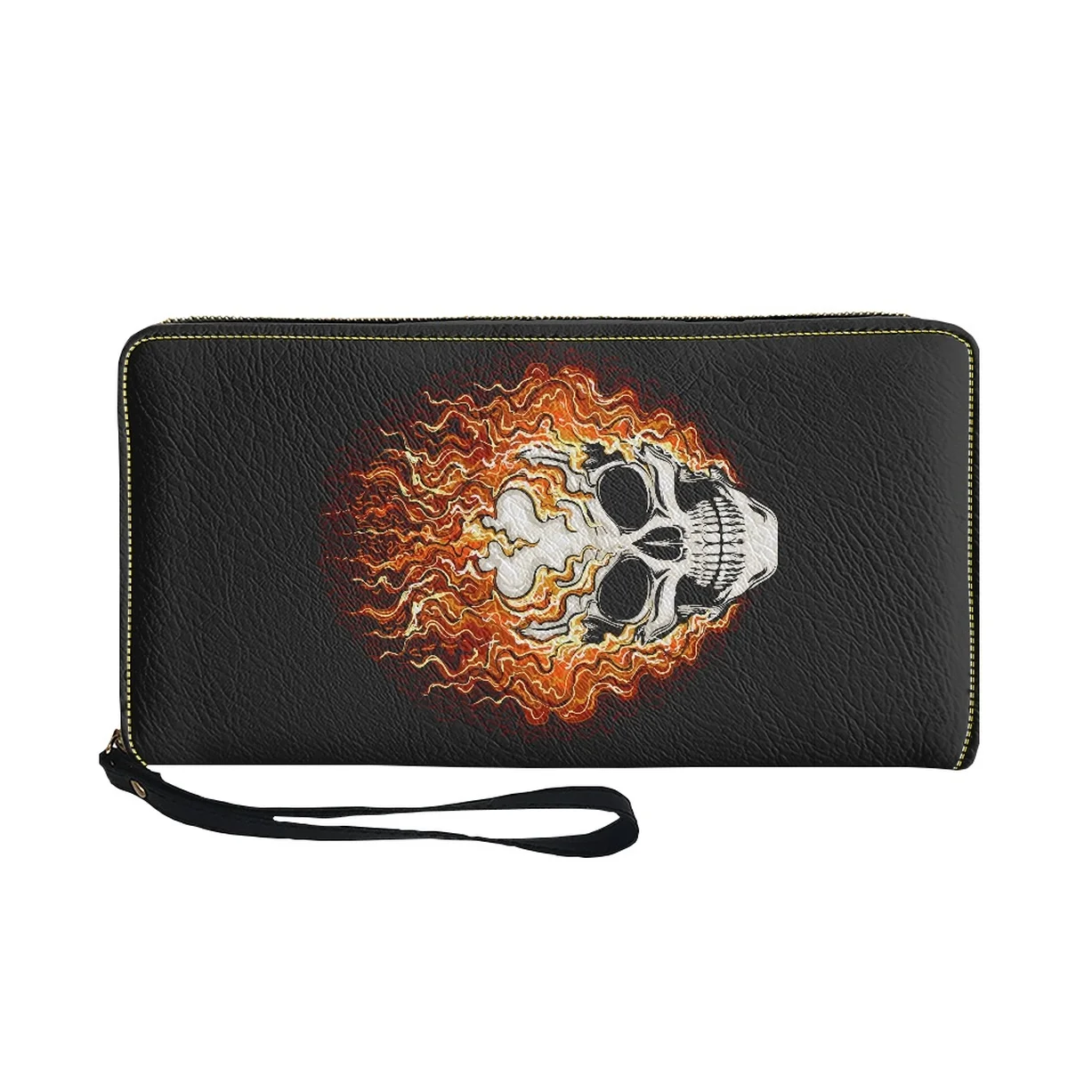 Woman Luxury Brand Wallet Pu Leather Ghost Spirit Of Vengeance  Pattern Wallet Minimalist Wallets With Strap Carteras De Mujer