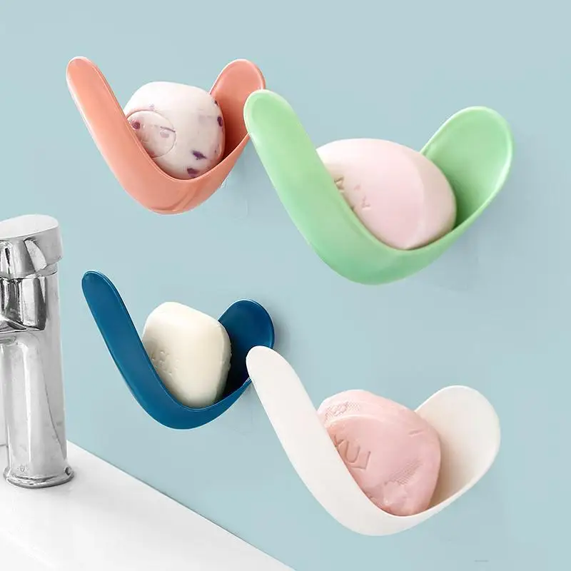 

Perforation Free Draining Plastic Soap Box Creative Wall Mounted Plastic Soap Box Toilet Bathroom Shelf Soap Box
