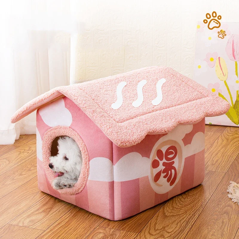 

Winter Warm Cat House Super Soft Cozy Cat Sleeping Cave Thicken Cute Kitten Puppy Tents Windproof Cat Bed Nest Pet Supplies