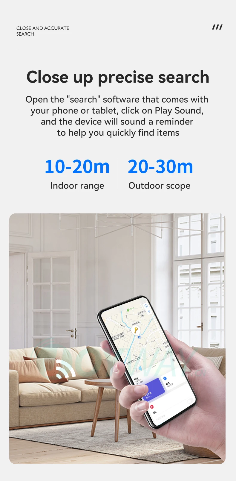 Фото Смарт-тег JOYWAY, сертифицированный Mfi, Itag, умный анти-потерянный ключ, трекер для багажа, 3 шт. №5