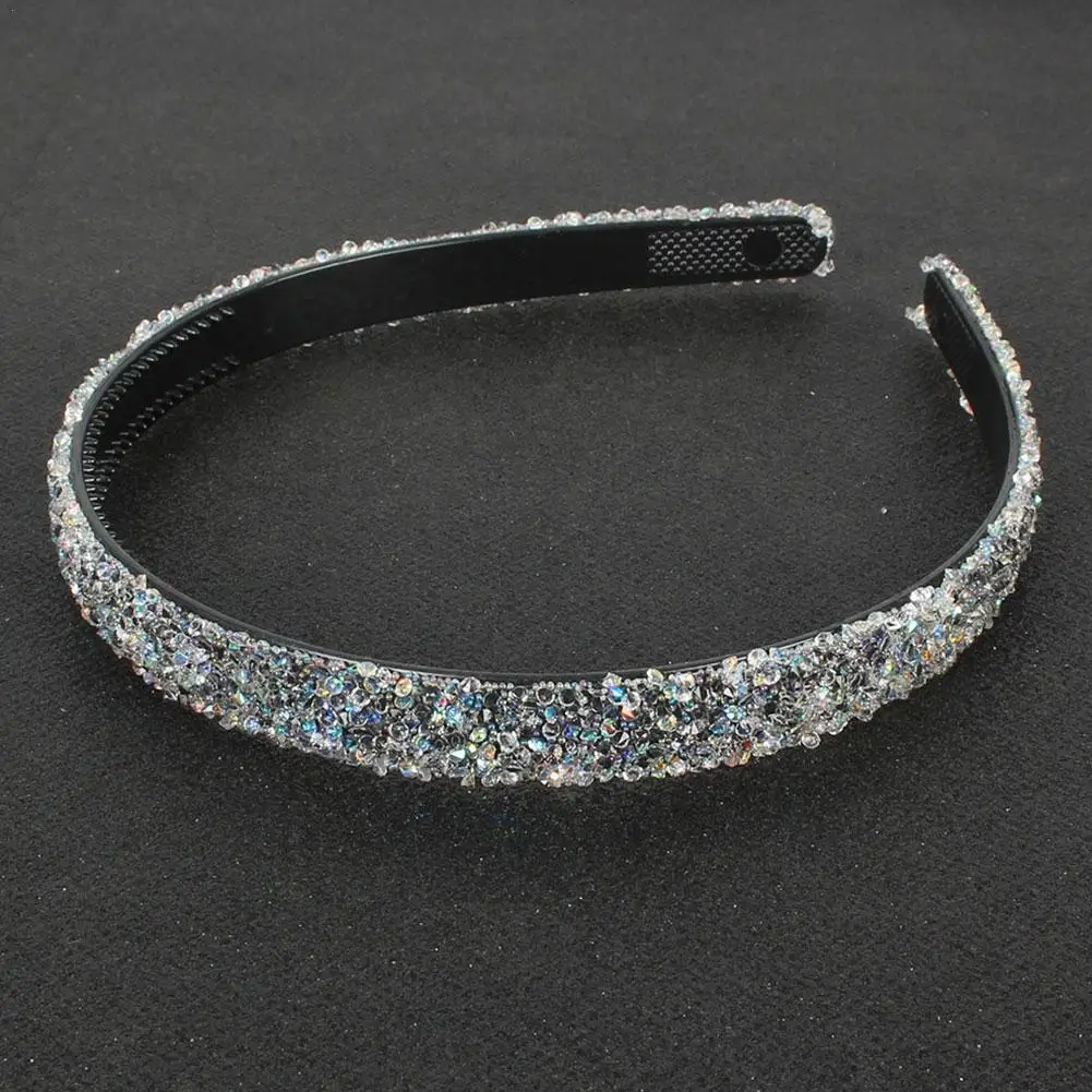 

Simulated Crystal Pearl Rhinestones Luxury Hair Accessories Hairbands Sparkly Padded Hair Bands Headdress White Women Headbands