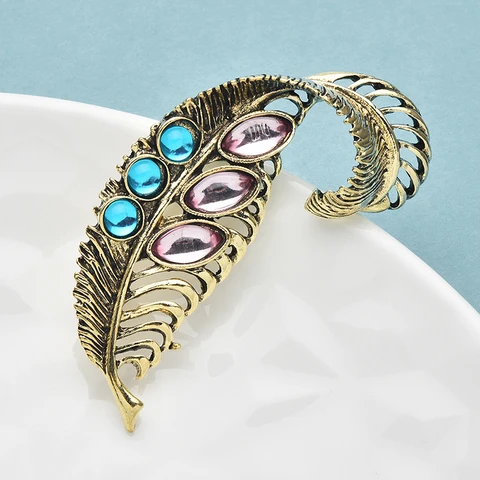 Wuli&baby винтажная брошь с перьями