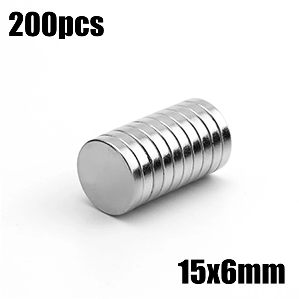 

200pcs 15x6mm Super Powerful Strong Bulk Small Round NdFeB Neodymium Disc Magnets Dia 15*6mm N35 Rare Earth NdFeB Magnet