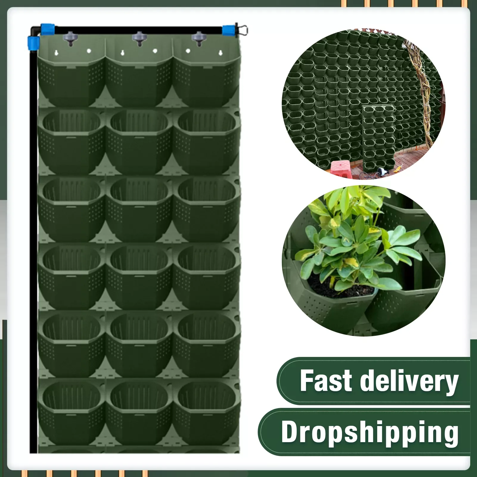 

Вертикальный садовый цветочный горшок, самополивающийся горшок для растений, пластиковый держатель, кольцо, настенная ваза, садовые аксесс...