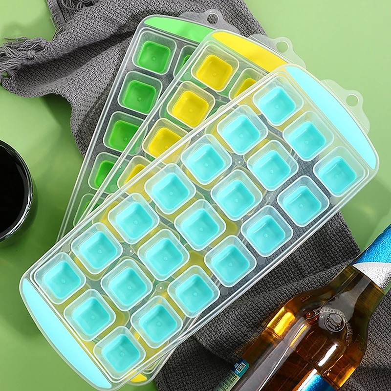 

1Pc Ice Cube Tray Ice Grid With Lid DIY Jelly Ice Mold Reusable Ice Cream Markers Kitchen Tools Ice Cube Maker Mold