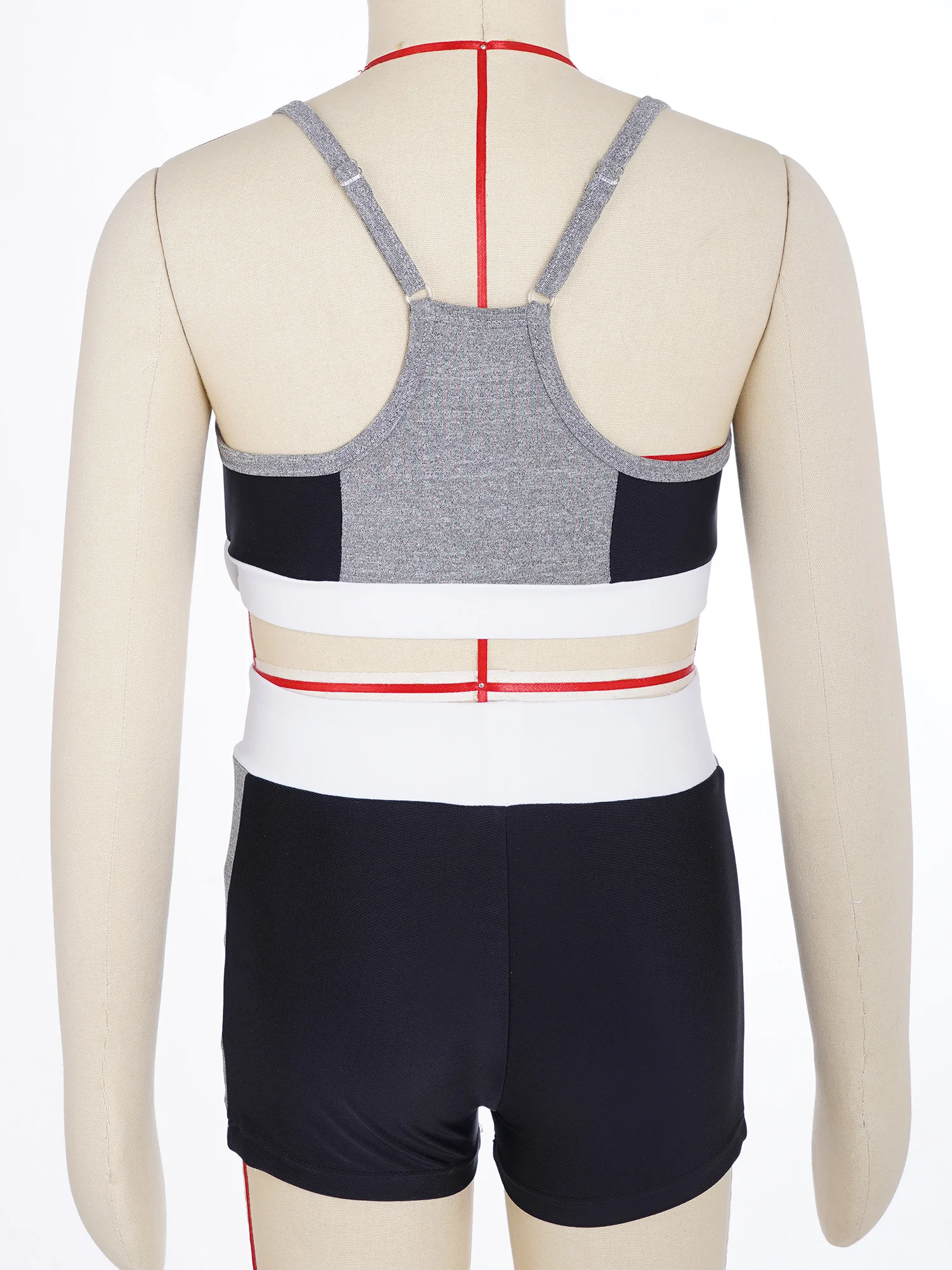 Детский спортивный костюм для девочек жилет без рукавов с цветными блоками