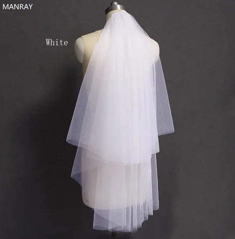 MANRAY 2023 Sluier в наличии вуаль короткая вуаль дешевые свадебные аксессуары двухслойная расческа для волос Welon Veu De Noiva Фата невесты