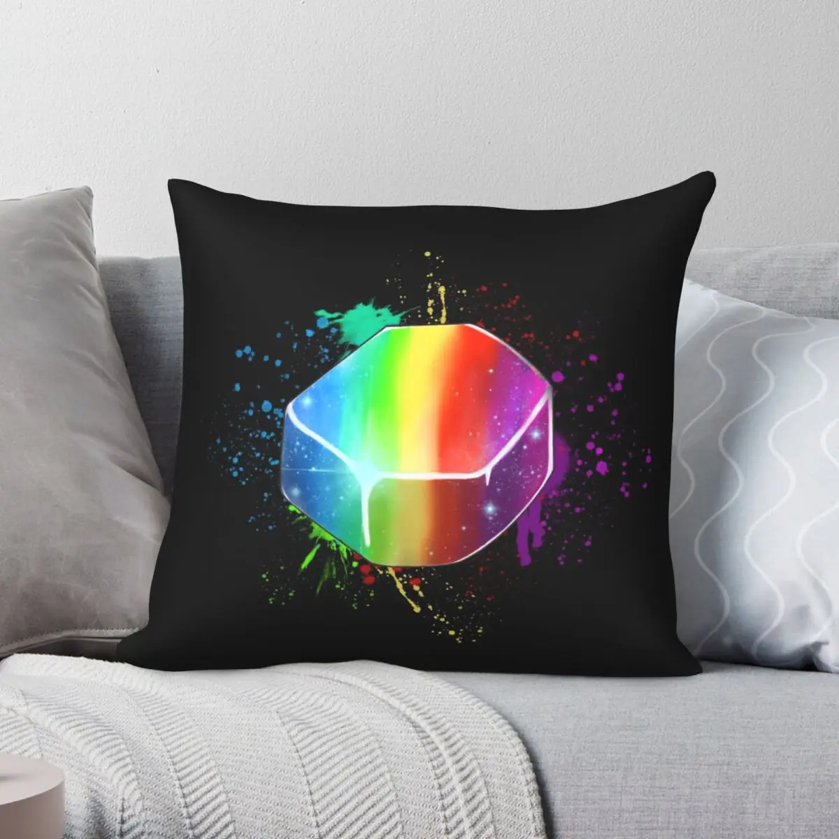 

Призматическая квадратная подушка в виде карда, искусственная подушка из полиэстера, льняной бархатной ткани с узором на молнии, декоративная подушка, искусственная подушка для комнаты, 18 дюймов