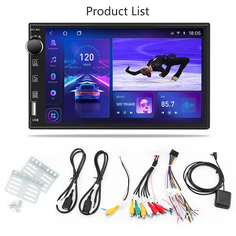 2din Android Universal Car Radio for Nissan Kia Honda Toyota VW Multimedia Video Player Carplay Auto GPS Navigaion 7" Ips DVD FM images - 6